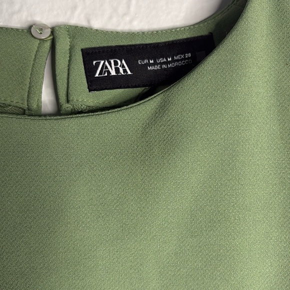 Zara Olive Green Blouse with Button Detail - Picture 4 of 4